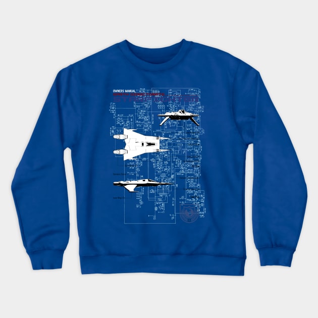 Owners Manual - Earth Directorate Starfighter Crewneck Sweatshirt by SimonBreeze